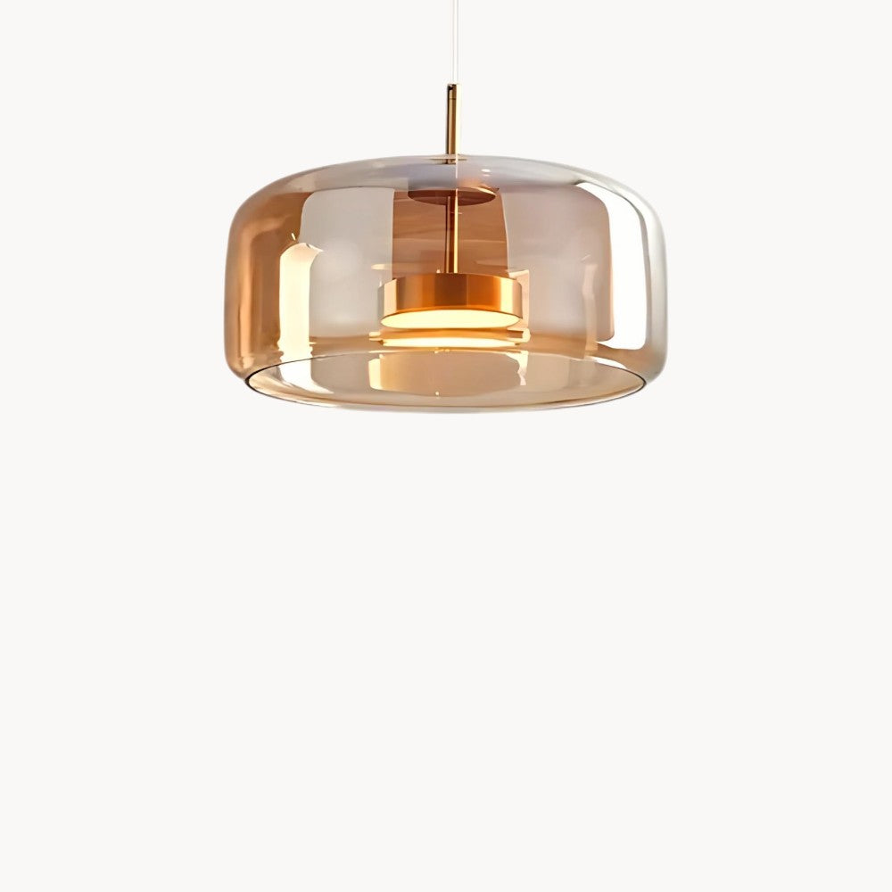 Suspension LED en Verre Ambré design Nordique Moderne
