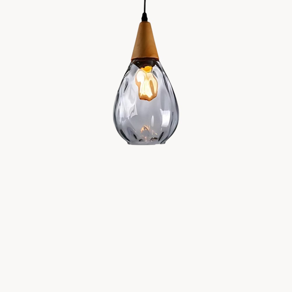 Suspension en Verre Transparent forme goutte d’eau style Industriel