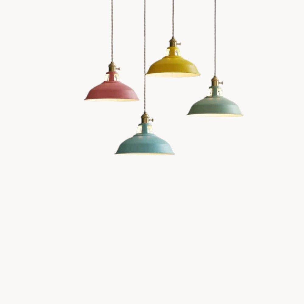 Suspension en Fer Design Vintage Industriel Coloré