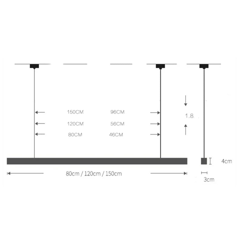 Suspension LED moderne en bois long et fin