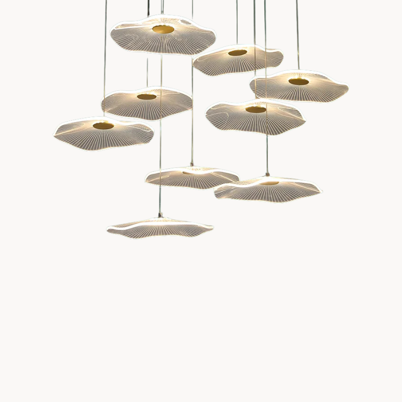 Lustre suspendu moderne en verre coloré design escalier