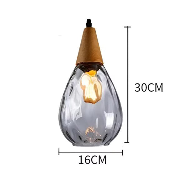 Suspension en Verre Transparent forme goutte d’eau style Industriel