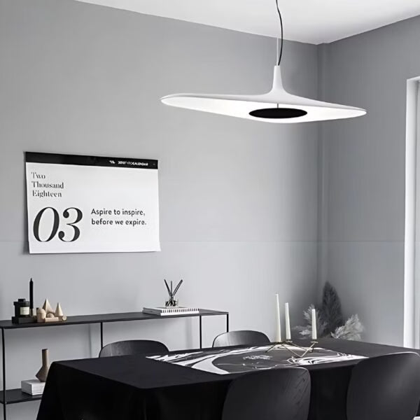 Suspension en Métal Blanc Design Moderne Minimaliste en Résine