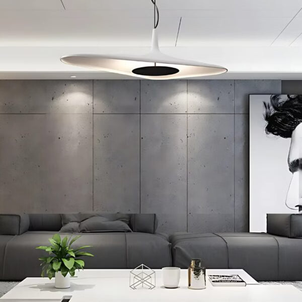 Suspension en Métal Blanc Design Moderne Minimaliste en Résine