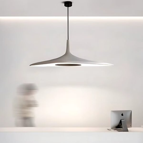 Suspension en Métal Blanc Design Moderne Minimaliste en Résine