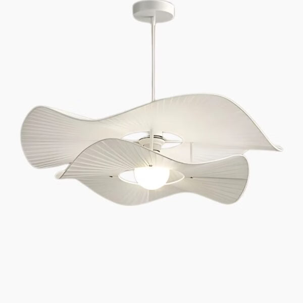Lustre en Tissu Blanc Minimaliste en forme de Fleurs