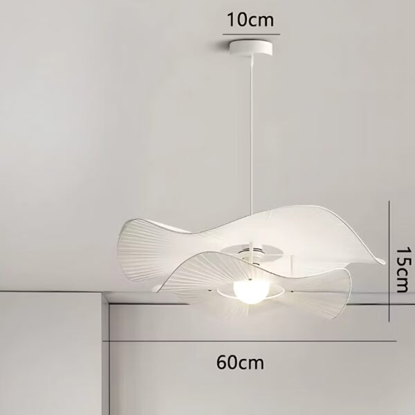Lustre en Tissu Blanc Minimaliste en forme de Fleurs