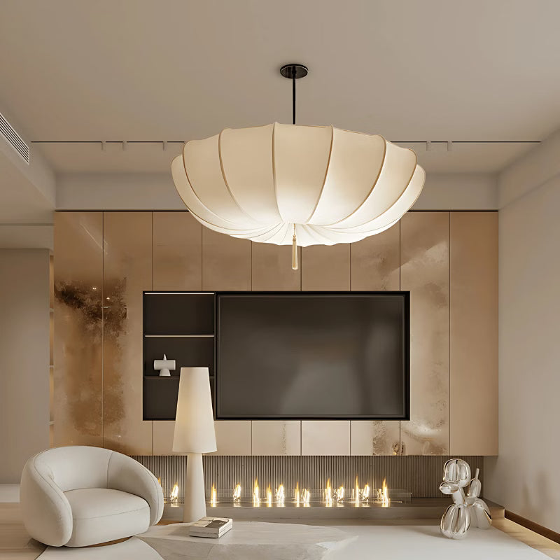 Plafonnier Suspendu LED Design Japonais Minimaliste en tissu