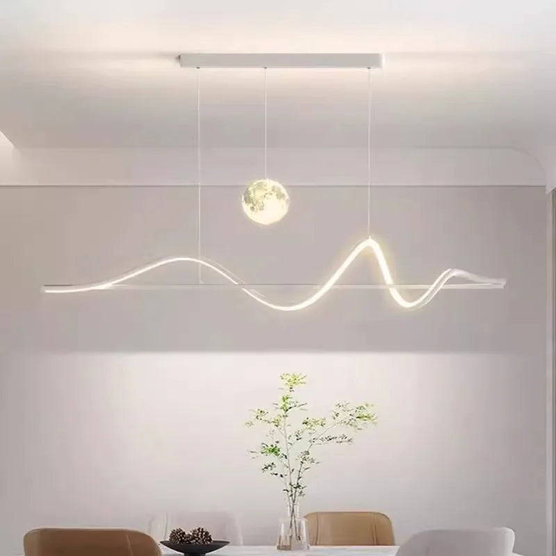 Suspension LED Design Moderne en forme de vague