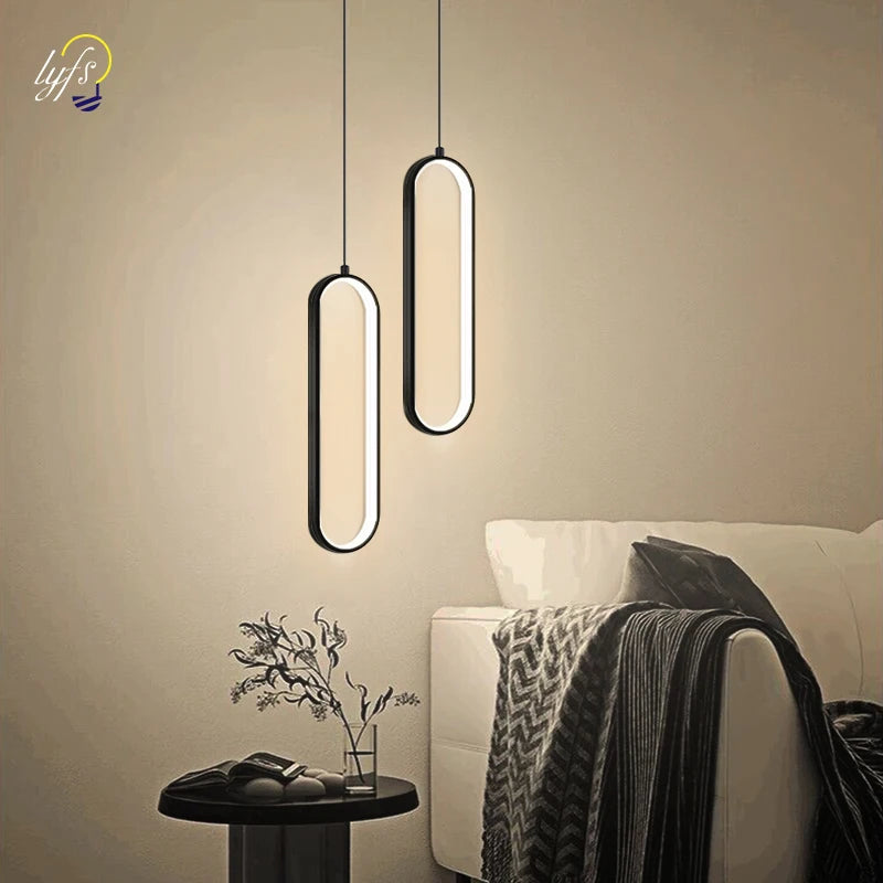 Suspension Ovale Design Minimaliste LED