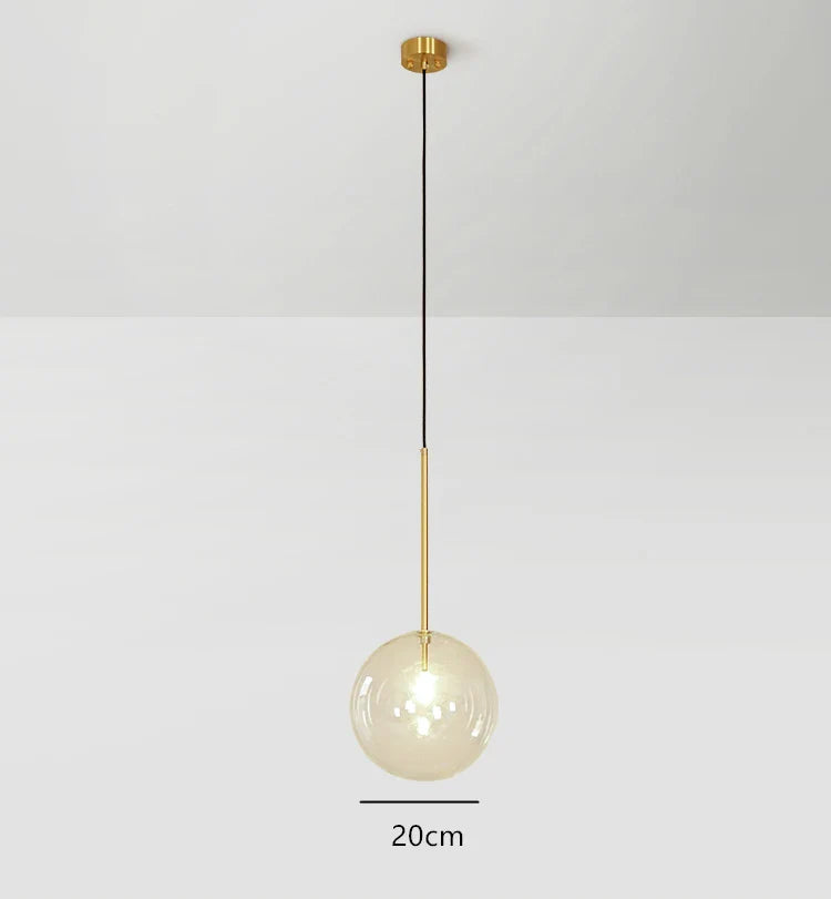 Suspension Boule en Verre LED Design Moderne style Nordique
