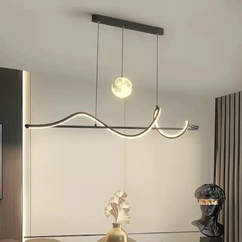Suspension LED Design Moderne en forme de vague
