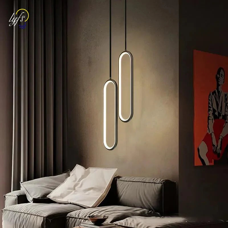 Suspension Ovale Design Minimaliste LED