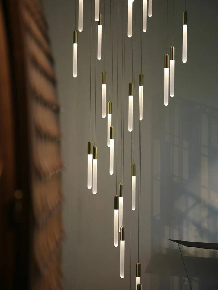 Lustre moderne en forme de gouttes pour villa restaurant escalier