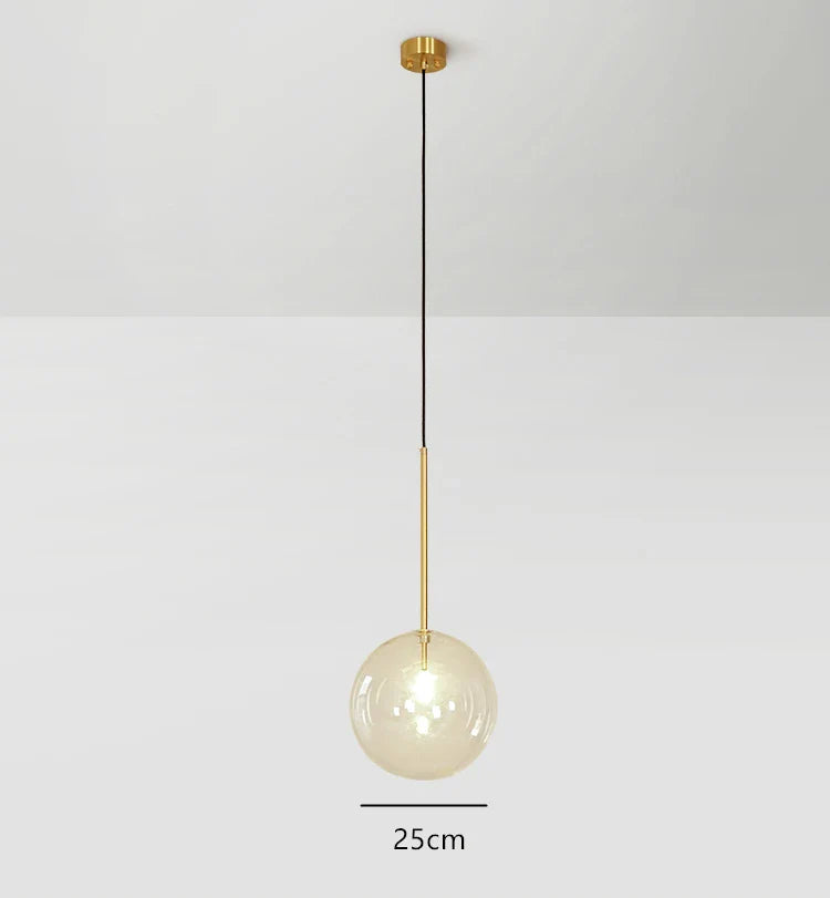 Suspension Boule en Verre LED Design Moderne style Nordique