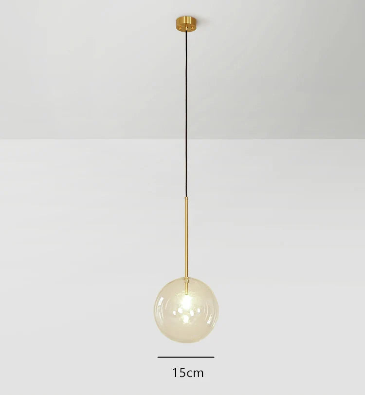 Suspension Boule en Verre LED Design Moderne style Nordique