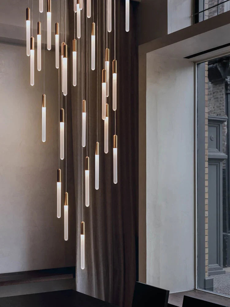 Lustre moderne en forme de gouttes pour villa restaurant escalier