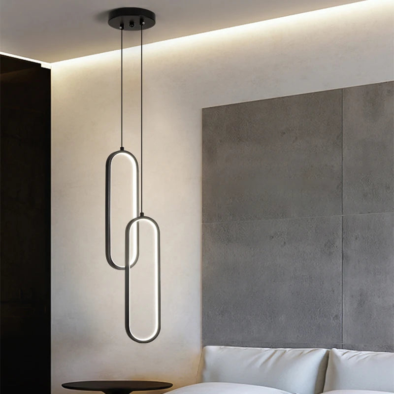 Suspension Ovale Design Minimaliste LED