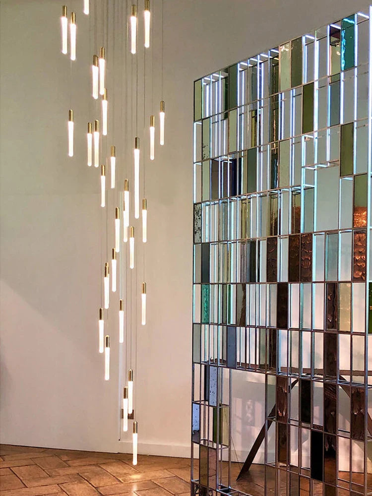 Lustre moderne en forme de gouttes pour villa restaurant escalier