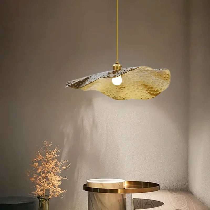 Suspension Forme de feuille de Lotus en Cuivre Design