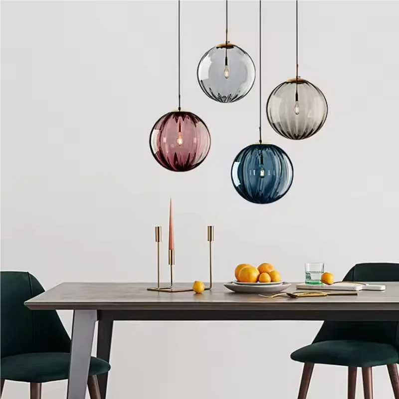 Suspension Boule en Verre Design Moderne Nordique