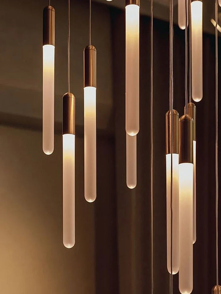 Lustre moderne en forme de gouttes pour villa restaurant escalier