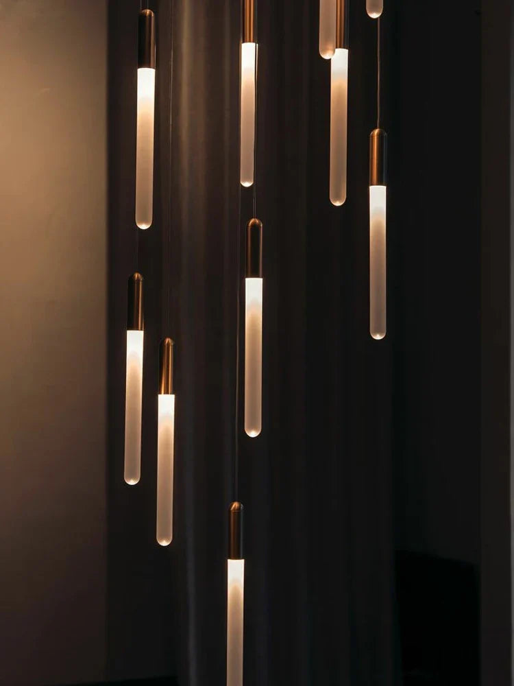 Lustre moderne en forme de gouttes pour villa restaurant escalier