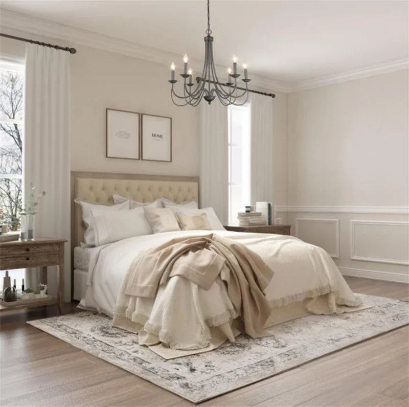 Lustre Baroque en Fer Forgé avec Bougie