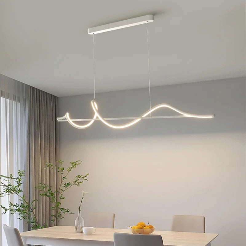 Suspension LED Design Moderne en forme de vague