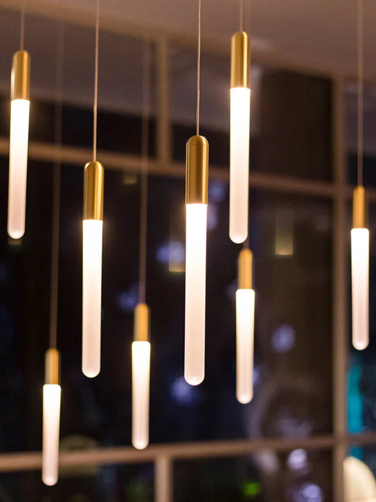 Lustre moderne en forme de gouttes pour villa restaurant escalier