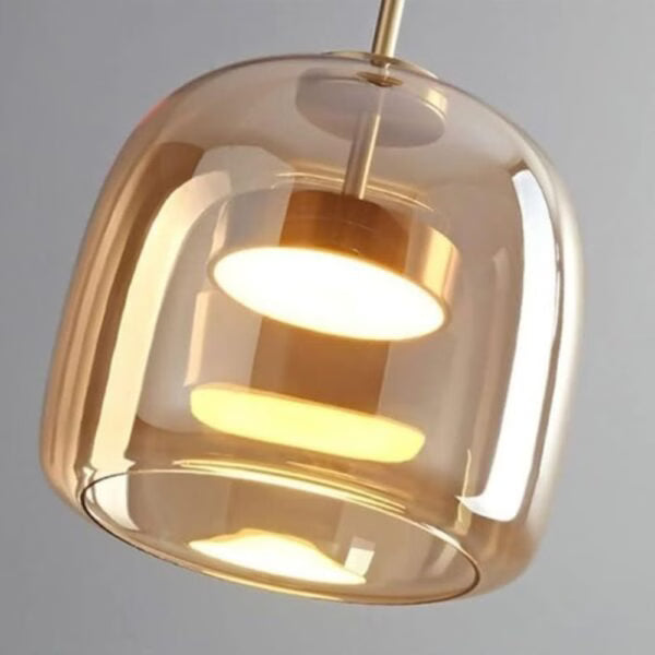 Suspension LED en Verre Ambré design Nordique Moderne