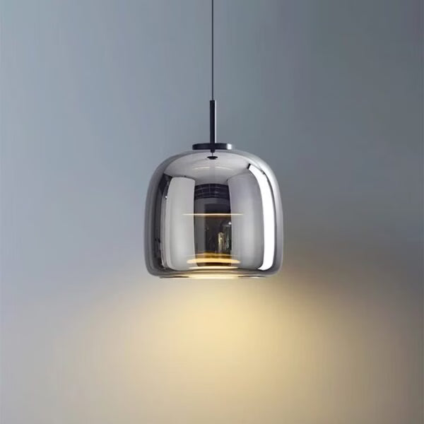 Suspension LED en Verre Ambré design Nordique Moderne