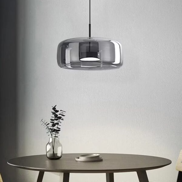 Suspension LED en Verre Ambré design Nordique Moderne
