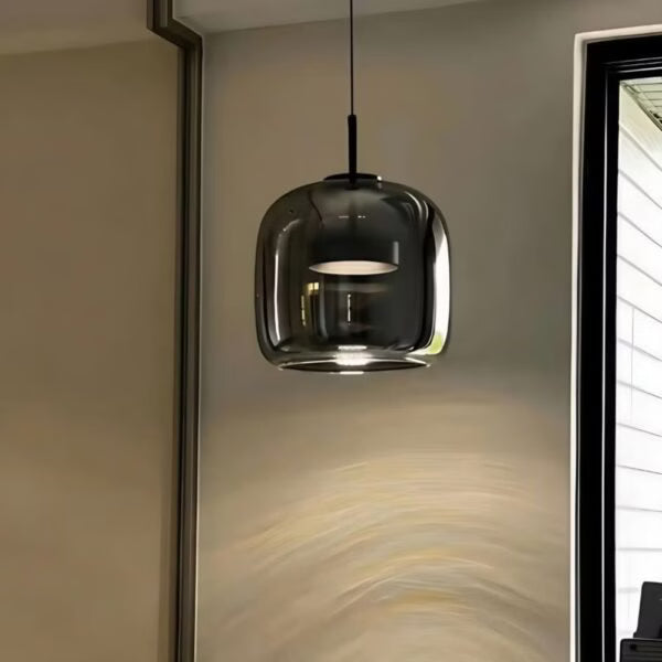 Suspension LED en Verre Ambré design Nordique Moderne