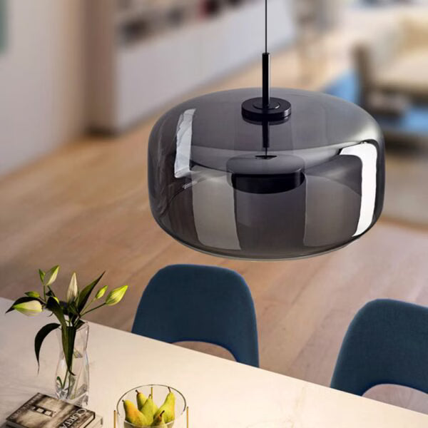 Suspension LED en Verre Ambré design Nordique Moderne