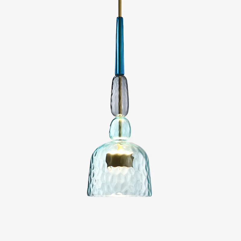 Suspension LED design en verre soufflé coloré