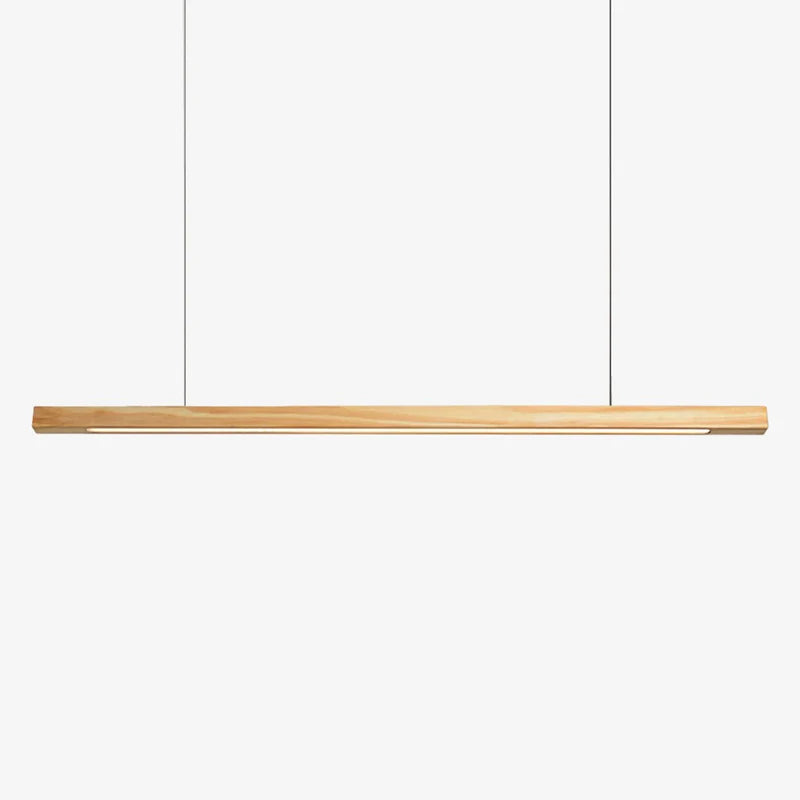 Suspension LED moderne en bois long et fin