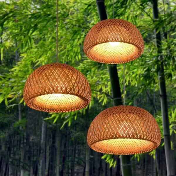 Suspension en Bambou Tressé Design Naturel