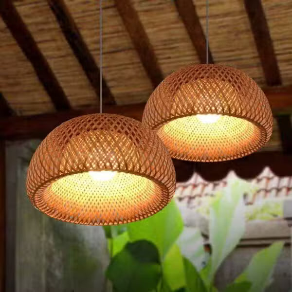 Suspension en Bambou Tressé Design Naturel