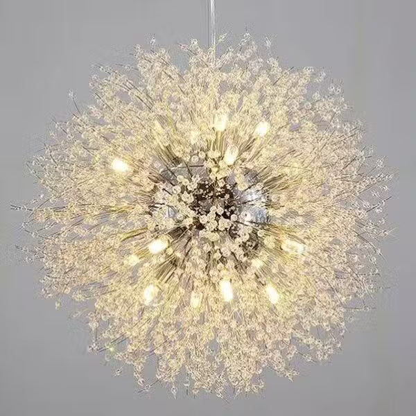 Lustre Doré Design Pissenlit Lumineux