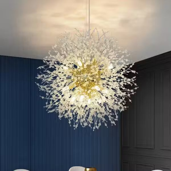 Lustre Doré Design Pissenlit Lumineux