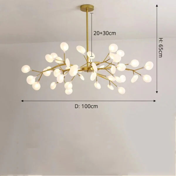 Lustre LED Luciole Doré Moderne Design