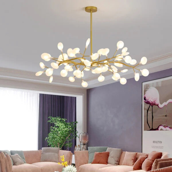 Lustre LED Luciole Doré Moderne Design