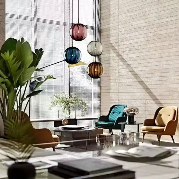 Suspension Boule en Verre Design Moderne Nordique