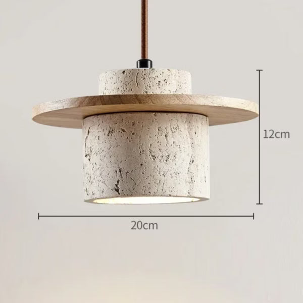 Suspension LED Pierre et Bois Design Minimaliste Japonais