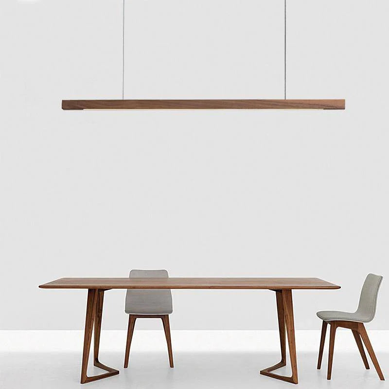 Suspension LED moderne en bois long et fin