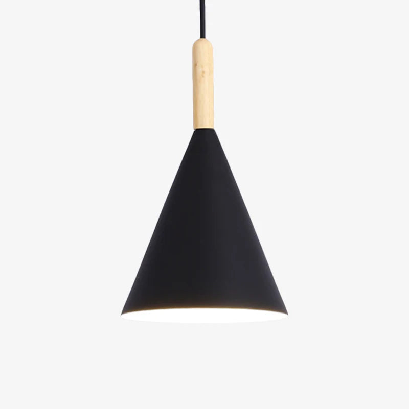 Suspension coloré en métal avec finition bois