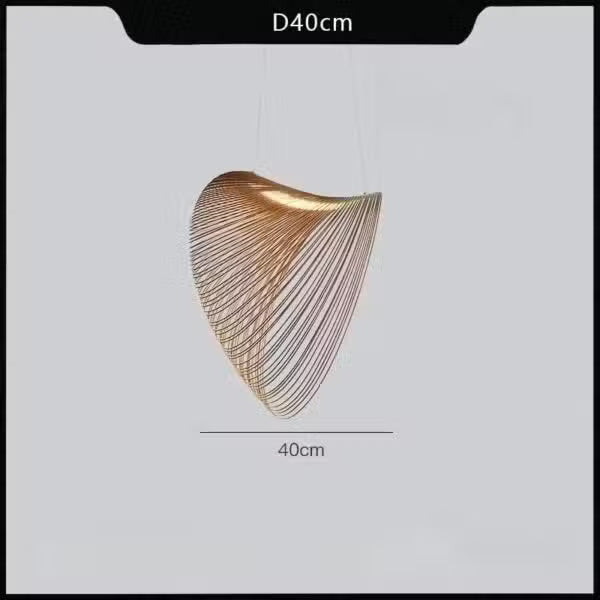 Suspension LED Filets Minimaliste en Bois