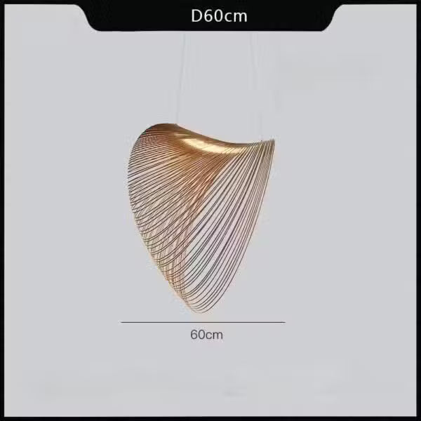 Suspension LED Filets Minimaliste en Bois