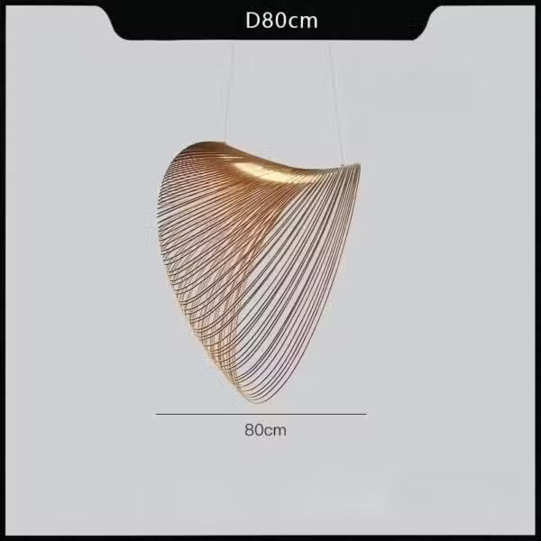 Suspension LED Filets Minimaliste en Bois